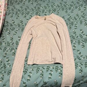 SKIMS heathered oatmeal Long Sleeve Tee